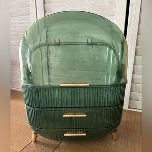 Makeup Organizer with 2 Drawers & Transparent Cover, Cosmetic Display Case